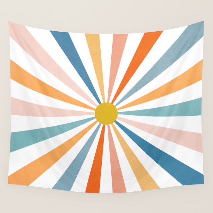 Sun Retro Art V Wall Tapestry Gallery Image 4