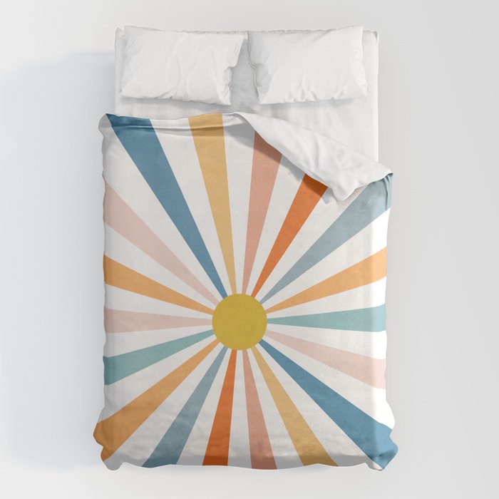 Sun Retro Art V Duvet Cover Gallery Image 1