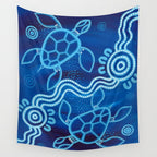 Authentic Aboriginal Artwork - 2 Turtles  Wall Tapestry Gallery Image 4