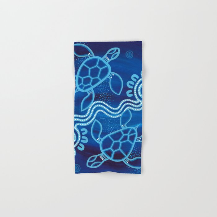 Authentic Aboriginal Artwork - 2 Turtles  Bath Towel Gallery Image 1