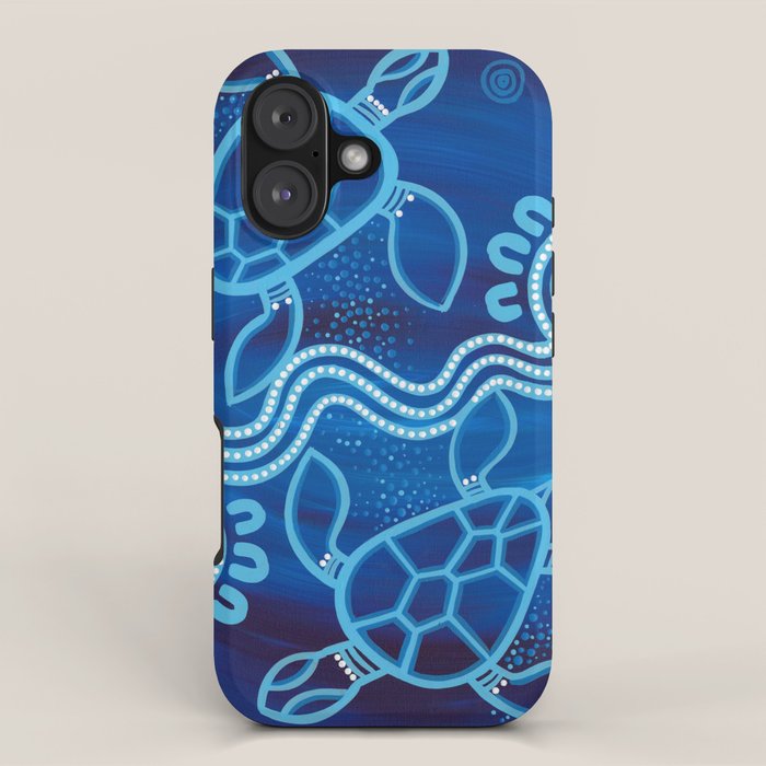 Authentic Aboriginal Artwork - 2 Turtles  iPhone Case Gallery Image 1
