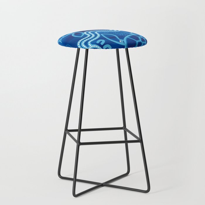 Authentic Aboriginal Artwork - 2 Turtles  Stool Gallery Image 1