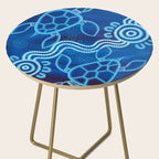 Authentic Aboriginal Artwork - 2 Turtles  Side Table Gallery Image 2