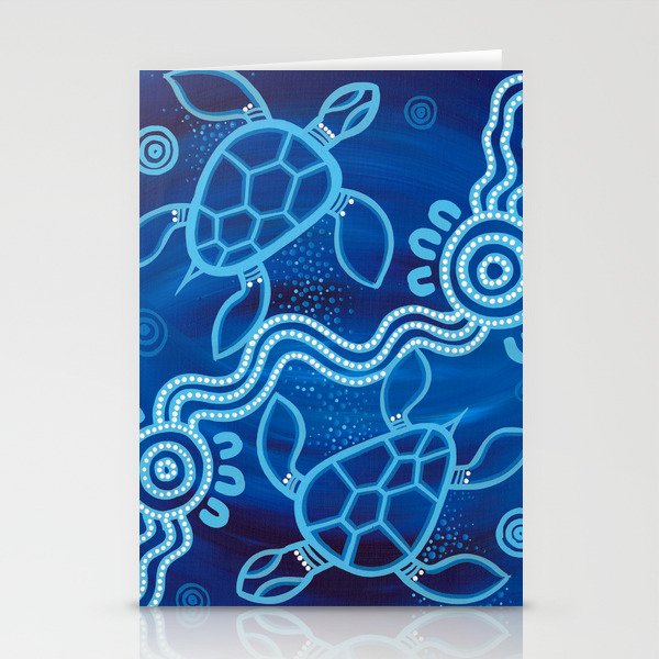 Authentic Aboriginal Artwork - 2 Turtles  Stationery Card Gallery Image 2