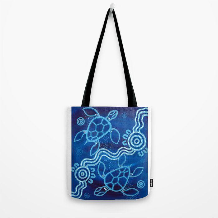Authentic Aboriginal Artwork - 2 Turtles  Tote Bag Gallery Image 2