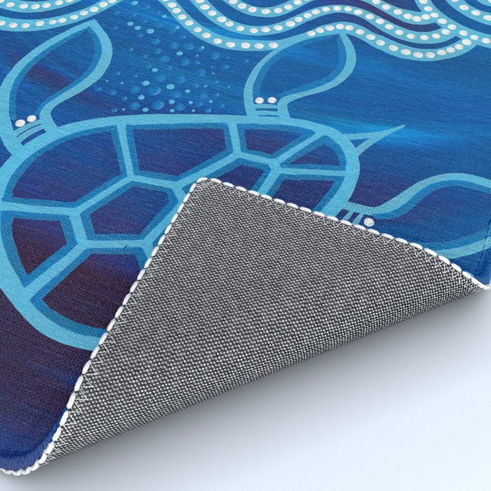 Authentic Aboriginal Artwork - 2 Turtles  Rug Gallery Image 4