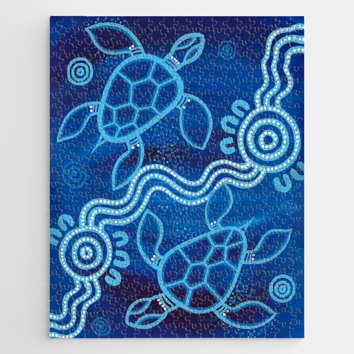 Authentic Aboriginal Artwork - 2 Turtles  Jigsaw Puzzle Gallery Image 1
