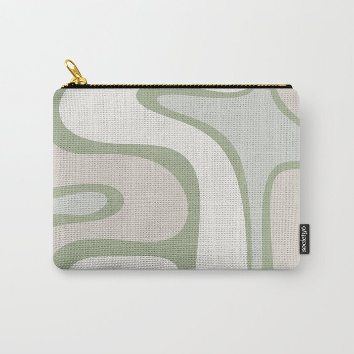 Mid Century Modern Sage Green Copacetic Retro Abstract Carry All Pouch Gallery Image 1