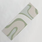 Mid Century Modern Sage Green Copacetic Retro Abstract Yoga Mat Gallery Image 1