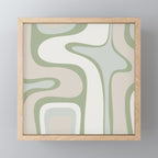 Mid Century Modern Sage Green Copacetic Retro Abstract Mini Art Print Gallery Image 1