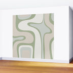 Mid Century Modern Sage Green Copacetic Retro Abstract Wall Mural Gallery Image 2