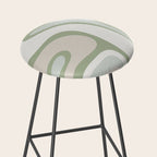 Mid Century Modern Sage Green Copacetic Retro Abstract Stool Gallery Image 2