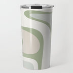 Mid Century Modern Sage Green Copacetic Retro Abstract Travel Mug Gallery Image 1