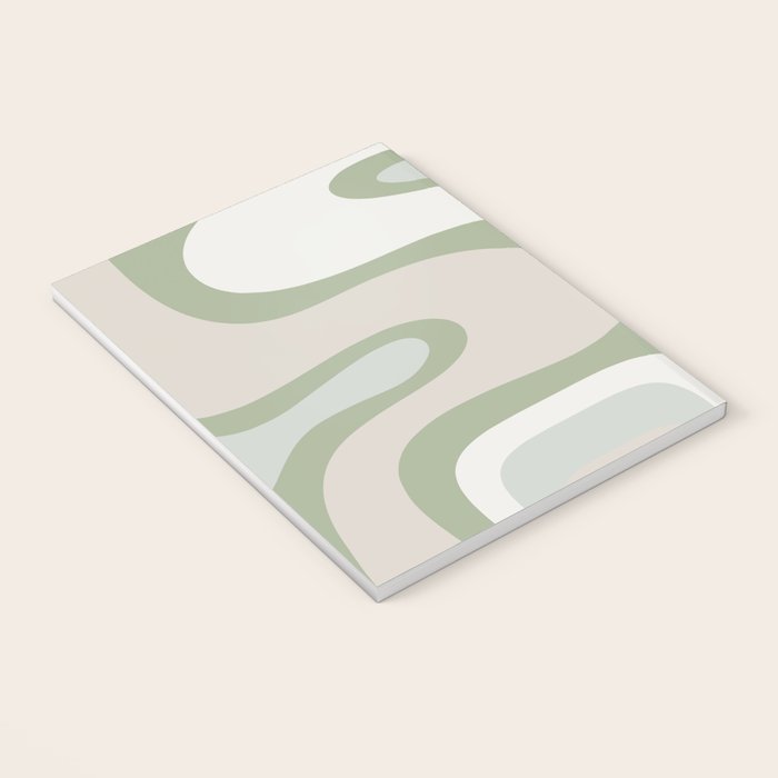 Mid Century Modern Sage Green Copacetic Retro Abstract Notebook Gallery Image 3