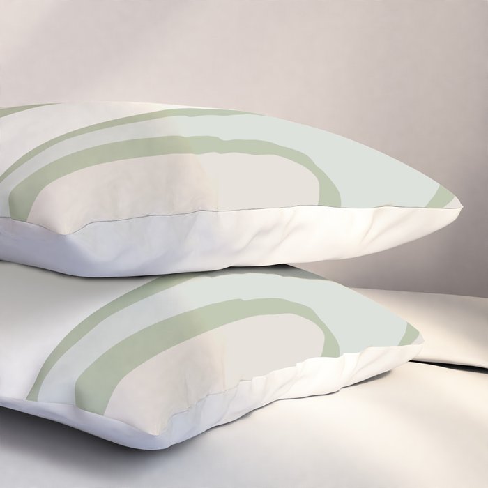 Mid Century Modern Sage Green Copacetic Retro Abstract Pillow Sham Gallery Image 3