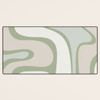 Mid Century Modern Sage Green Copacetic Retro Abstract Desk Mat Gallery Image 3