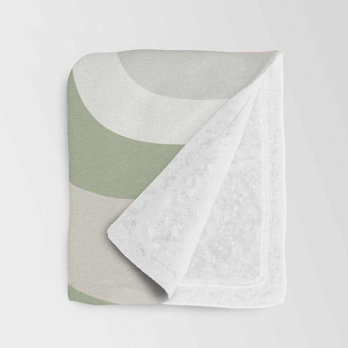 Mid Century Modern Sage Green Copacetic Retro Abstract Throw Blanket Gallery Image 3