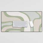 Mid Century Modern Sage Green Copacetic Retro Abstract Desk Mat Gallery Image 1