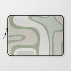 Mid Century Modern Sage Green Copacetic Retro Abstract Laptop Sleeve Gallery Image 1