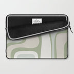Mid Century Modern Sage Green Copacetic Retro Abstract Laptop Sleeve Gallery Image 2