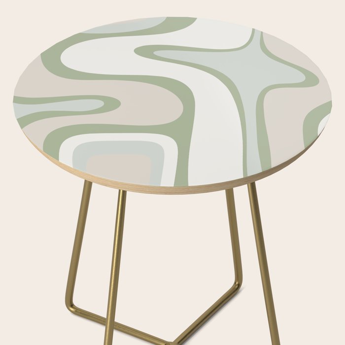 Mid Century Modern Sage Green Copacetic Retro Abstract Side Table Gallery Image 2