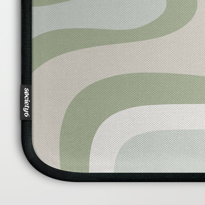 Mid Century Modern Sage Green Copacetic Retro Abstract Laptop Sleeve Gallery Image 3