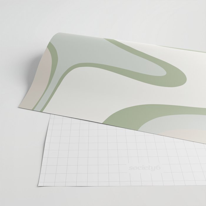 Mid Century Modern Sage Green Copacetic Retro Abstract Wrapping Paper Gallery Image 2