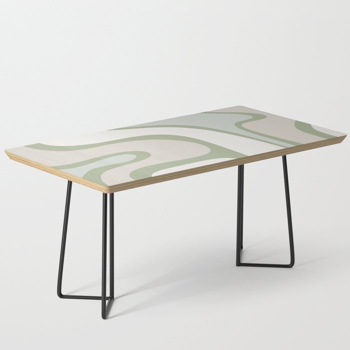 Mid Century Modern Sage Green Copacetic Retro Abstract Coffee Table Gallery Image 1