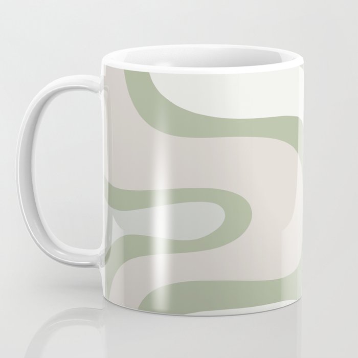 Mid Century Modern Sage Green Copacetic Retro Abstract Coffee Mug Gallery Image 3