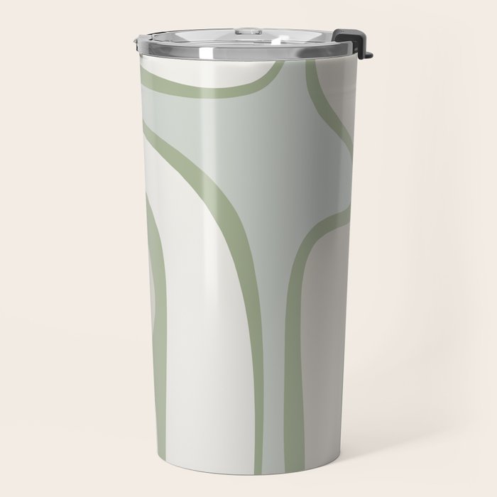 Mid Century Modern Sage Green Copacetic Retro Abstract Travel Mug Gallery Image 2