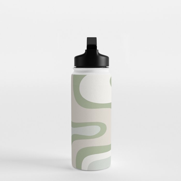Mid Century Modern Sage Green Copacetic Retro Abstract Water Bottle Gallery Image 3
