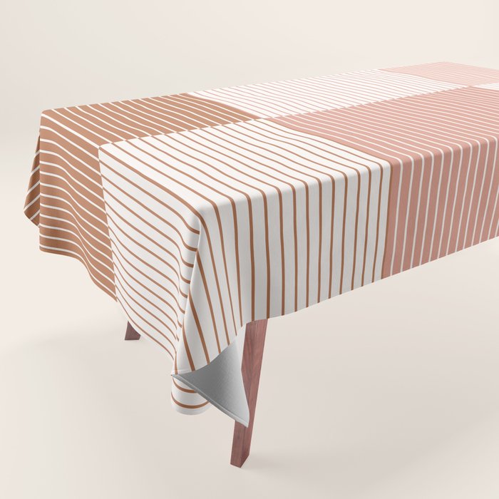 Color Block Line Pattern V Tablecloth Gallery Image 1