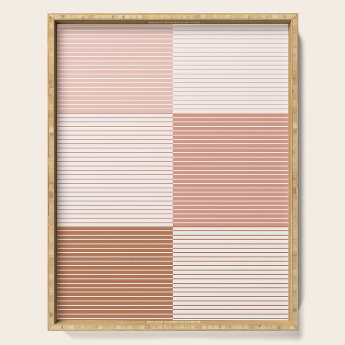 Color Block Line Pattern V Serving Tray Gallery Image 1