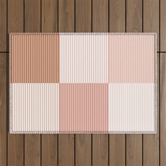 Color Block Line Pattern V Outdoor Rug Gallery Image 1