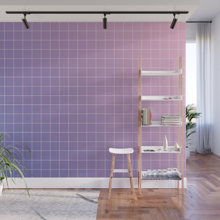 purple / pink - grid Wall Mural Gallery Image 1