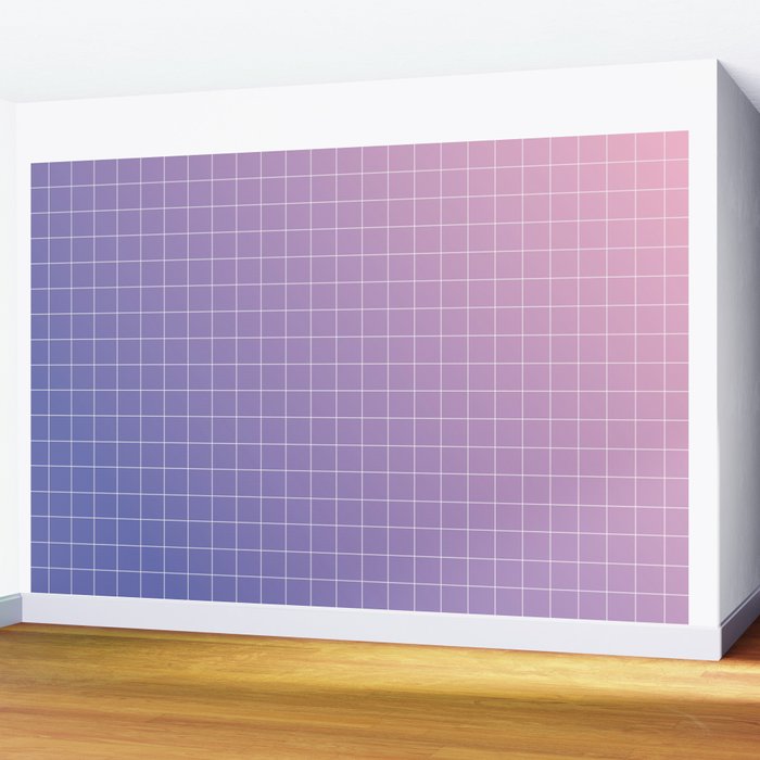 purple / pink - grid Wall Mural Gallery Image 2
