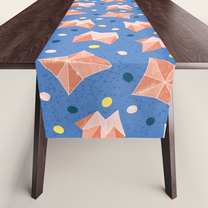 Origami Fortune Teller in Lavender & Pastel Pink Table Runner Gallery Image 1