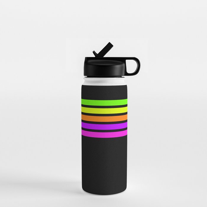 Abstract Minimal Retro Stripes 80s Neon Style - Nobutsuna Water Bottle Gallery Image 1