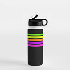 Abstract Minimal Retro Stripes 80s Neon Style - Nobutsuna Water Bottle Gallery Image 1