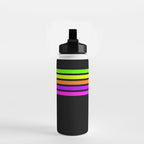 Abstract Minimal Retro Stripes 80s Neon Style - Nobutsuna Water Bottle Gallery Image 2