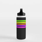 Abstract Minimal Retro Stripes 80s Neon Style - Nobutsuna Water Bottle Gallery Image 3