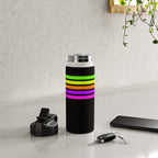 Abstract Minimal Retro Stripes 80s Neon Style - Nobutsuna Water Bottle Gallery Image 4