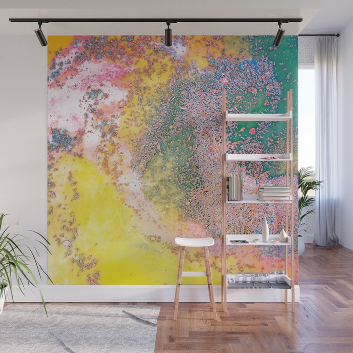 Random Bliss, Abstract Graphic Digital Art, Resin Art Painting Colorful Eclectic Bohemian Wall Mural Gallery Image 1