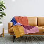 Color Block Bloom Throw Blanket Gallery Image 1