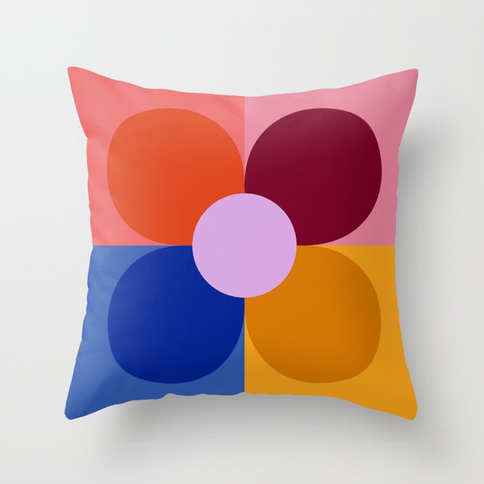 Color Block Bloom Throw Pillow Gallery Image 6