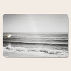 Black and White Ocean Photography, Grey Neutral Seascape Photo, Gray Sea Waves Coastal Picture Cutting Board Gallery Image 1