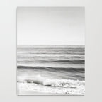 Black and White Ocean Photography, Grey Neutral Seascape Photo, Gray Sea Waves Coastal Picture Notebook Gallery Image 4