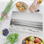 Black and White Ocean Photography, Grey Neutral Seascape Photo, Gray Sea Waves Coastal Picture Cutting Board Gallery Image 2