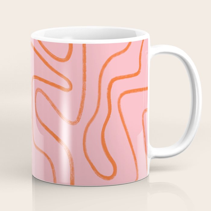 Abstract Line Pink and Orange Coffee Mug Gallery Image 1