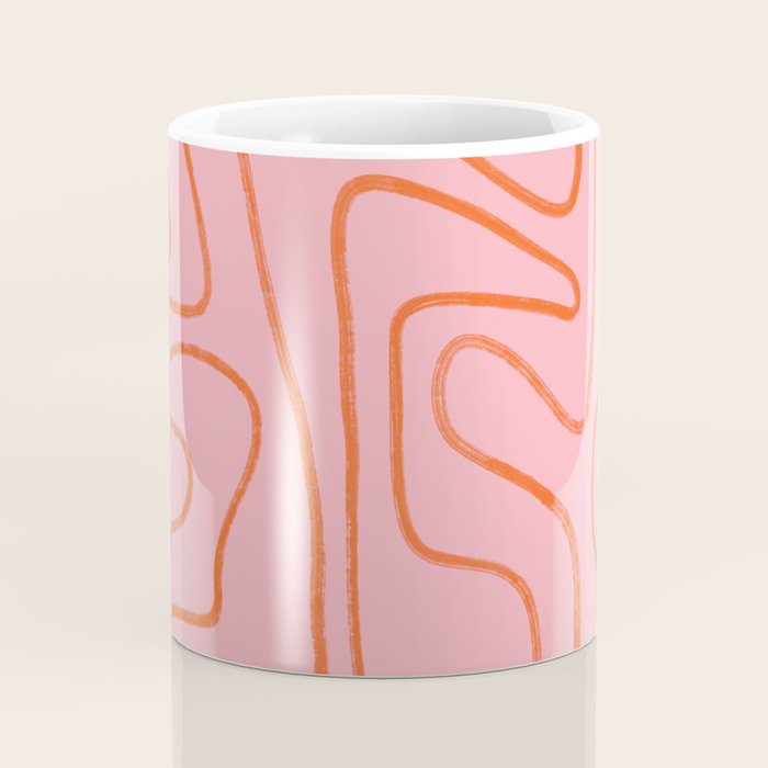 Abstract Line Pink and Orange Coffee Mug Gallery Image 4